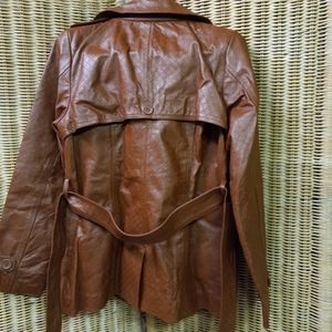 Dialogue Leather Coat Blazer Jacket Pebbles Diamond Embossed Tan Brown M…